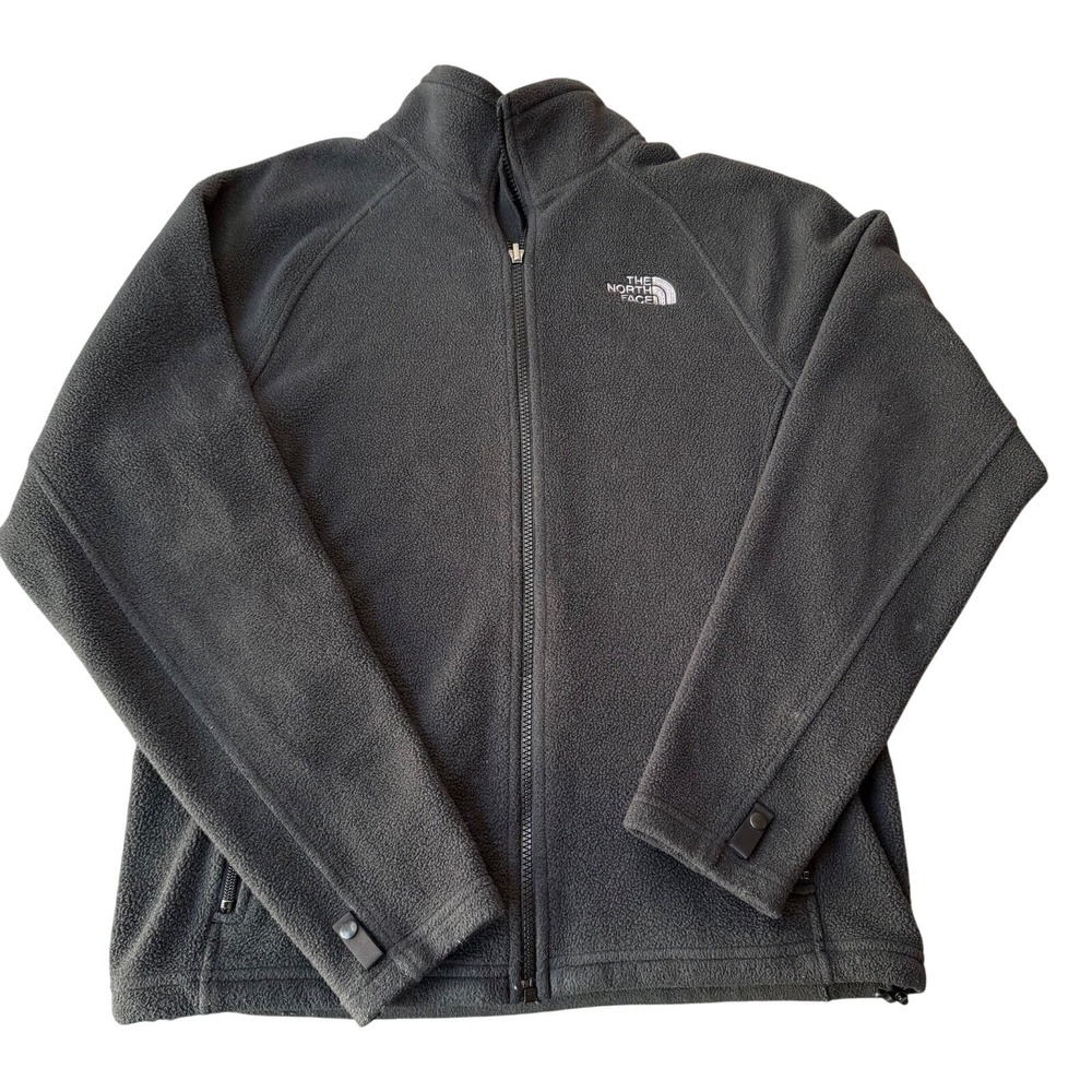 North Face Fleece Jacket Mens S Black Full Zip TKA 100 Raglan Outdoor Gorpcore